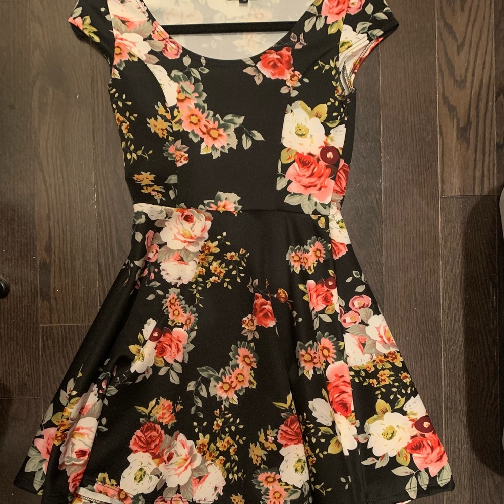 black floral dress